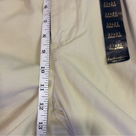 🐎”Polo by Ralph Lauren” NWT Cream Ethan Pleated Pants w/ Pockets - Picture 7 of 15